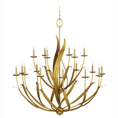 Currey and Company Menefee Antique Gold Leaf Chandelier
