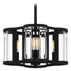 Quoizel Lighting Quoizel Pendant Matte Black Pendant Light with Scalloped Shade