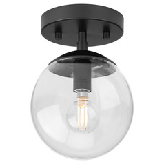 Progress Lighting Atwell 1-Light Matte Black Semi-Flush Mount