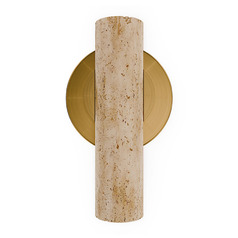 Modern Forms Holden Beige Travertine / Aged Brass LED Sconce