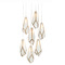 Currey and Company Lighting Currey and Company Glace Antique Brass & Silver Multi-Light Pendant with Abstract Shade 9000-1035