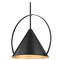 Troy Lighting Troy Lighting Mari Gold Leaf & Soft Black Pendant Light with Conical Shade F1818-GL/SBK