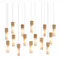 Currey and Company Lighting Currey and Company Cannula Vintage Brass / White / Silver Multi-Light Pendant with Cylindrical Shade 9000-1383