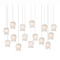 Currey and Company Lighting Currey and Company Polpo White / Silver Multi-Light Pendant with Bell Shade 9000-1407