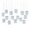 Currey and Company Lighting Currey and Company Polpo Blue / Silver Multi-Light Pendant with Bell Shade 9000-1415