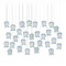 Currey and Company Lighting Currey and Company Polpo Blue / Silver Multi-Light Pendant with Bell Shade 9000-1416
