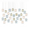Currey and Company Lighting Currey and Company Polpo Blue / Green / White / Silver Multi-Light Pendant with Bell Shade 9000-1423