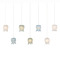 Currey and Company Lighting Currey and Company Polpo Blue / Green / White / Silver Multi-Light Pendant with Bell Shade 9000-1425