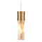 Currey and Company Lighting Currey and Company Cannula Vintage Brass / White / Silver Mini-Pendant Light with Cylindrical Shade 9000-1379