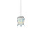 Currey and Company Lighting Currey and Company Polpo Blue / Silver Mini-Pendant Light with Bell Shade 9000-1411