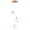 ET2 Lighting Et2 Global Natural Aged Brass LED Multi-Light Pendant with Globe Shade E25073-18NAB