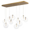 ET2 Lighting Et2 Global Natural Aged Brass LED Multi-Light Pendant with Globe Shade E25079-18NAB