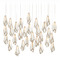 Currey and Company Lighting Currey and Company Glace Antique Brass & Silver Multi-Light Pendant with Abstract Shade 9000-1038
