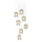 Currey and Company Lighting Currey and Company Polpo Green / Silver Multi-Light Pendant with Bell Shade 9000-1397