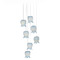 Currey and Company Lighting Currey and Company Polpo Blue / Silver Multi-Light Pendant with Bell Shade 9000-1413