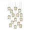 Currey and Company Lighting Currey and Company Polpo Green / Silver Multi-Light Pendant with Bell Shade 9000-1398