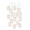 Currey and Company Lighting Currey and Company Polpo White / Silver Multi-Light Pendant with Bell Shade 9000-1406