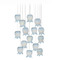 Currey and Company Lighting Currey and Company Polpo Blue / Silver Multi-Light Pendant with Bell Shade 9000-1414