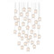 Currey and Company Lighting Currey and Company Polpo White / Silver Multi-Light Pendant with Bell Shade 9000-1409