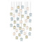 Currey and Company Lighting Currey and Company Polpo Blue / Green / White / Silver Multi-Light Pendant with Bell Shade 9000-1424