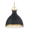 Minka Lavery Minka Lavery Lynk Dark Matte Black & Legacy Brass Pendant Light with Bowl / Dome Shade 3932-876