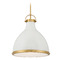 Minka Lavery Minka Lavery Lynk Off White Cream & Legacy Brass Pendant Light with Bowl / Dome Shade 3932-879