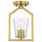 Progress Lighting Progress Lighting Vertex Brushed Gold Semi-Flushmount Light P350258-191