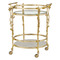 Currey and Company Lighting Currey and Company Fiore Polished Brass & Clear & Natural White Marble Accent Table 4000-0206