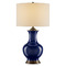 Currey and Company Lighting Currey and Company Lilou Blue & Antique Brass Table Lamp with Drum Shade 6000-0841