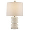 Currey and Company Lighting Currey and Company Girault Beige & Antique Brass Table Lamp with Drum Shade 6000-0836