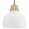 Progress Lighting Progress Lighting Garris Vintage Brass Mini-Pendant Light with Bowl / Dome Shade P500406-163