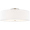 Justice Design Group Justice Design Classic 24 Inch Drum Semi Flush Nickel White FAB-9762-WHTE-NCKL