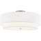 Justice Design Group Justice Design Classic 22 Inch Tiered Drum Semi Flush White FAB-9775-WHTE-NCKL