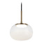 Matteo Lighting Matteo Lighting Jayce Aged Gold Brass LED Mini-Pendant Light with Bowl / Dome Shade C60501AGWH
