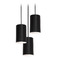 AFX Lighting Afx Lighting Tyke Black Multi-Light Pendant with Cylindrical Shade TYKP04MBBKRND3