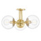 Mitzi by Hudson Valley Mitzi Kyla Aged Brass 3-Light Semi-Flush Mount H503603-AGB