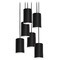 AFX Lighting Afx Lighting Tyke Black Multi-Light Pendant with Cylindrical Shade TYKP04MBBKRND6