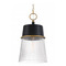 Minka Lavery Minka Lavery Stamford Dark Matte Black & Legacy Brass Pendant Light with Conical Shade 193-876