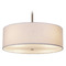 Justice Design Group Justice Design Group Classic Brushed Nickel Pendant Light with Drum Shade FAB-9591-WHTE-NCKL
