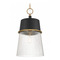 Minka Lavery Minka Lavery Stamford Dark Matte Black & Legacy Brass Pendant Light with Conical Shade 194-876