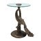 Currey and Company Lighting Currey & Company Paonne Peacock Gold Glass Accent Table 4000-0255