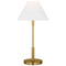 Visual Comfort Studio Collection Visual Comfort Studio Collection Porteau Satin Brass LED Table Lamp with Conical Shade DJT1011SB1