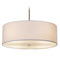 Justice Design Group Justice Design Group Classic Brushed Nickel Pendant Light with Drum Shade FAB-9592-WHTE-NCKL