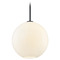 Design Classics Lighting 13-Inch Globe Shape Milk White Glass Stem-Hung Pendant in Matte Black 531-07 GL1790-MILK