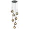 Matteo Lighting Matteo Lighting Jemyca Matte Black Multi-Light Pendant with Globe Shade C61607MBSM