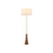Currey and Company Lighting Lathe Floor Lamp in Brushed Brass & Wood by Currey & Company Lighting 8000-0175