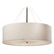Justice Design Group Justice Design Group Classic Dark Bronze Pendant Light with Drum Shade FAB-9594-WHTE-DBRZ