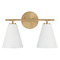 Capital Lighting Capital Lighting Charlie Matte Brass & White Bathroom Light AA1038RE