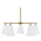 Capital Lighting Capital Lighting Charlie Matte Brass & White Chandelier AA1040RE