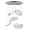 ET2 Lighting Et2 Moonscapes Polished Chrome LED Multi-Light Pendant with Curved Panel Shade E24975-PC